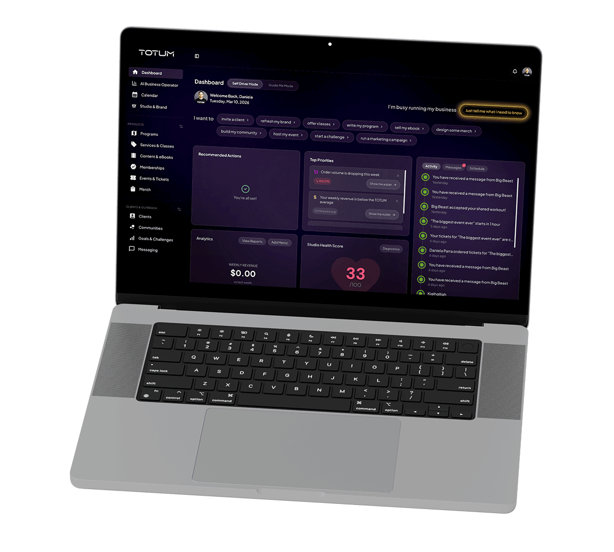 TOTUM Studio Dashboard